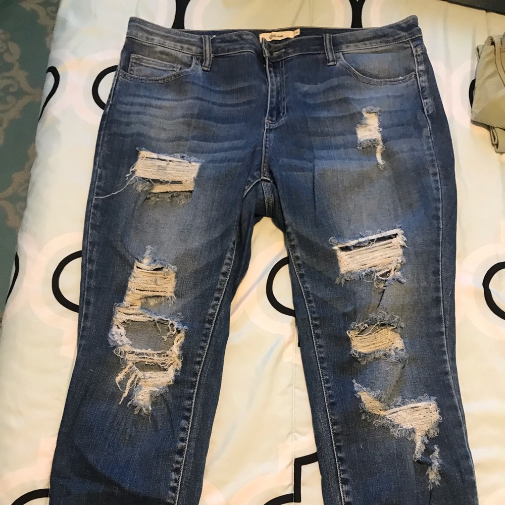 Distressed jeans